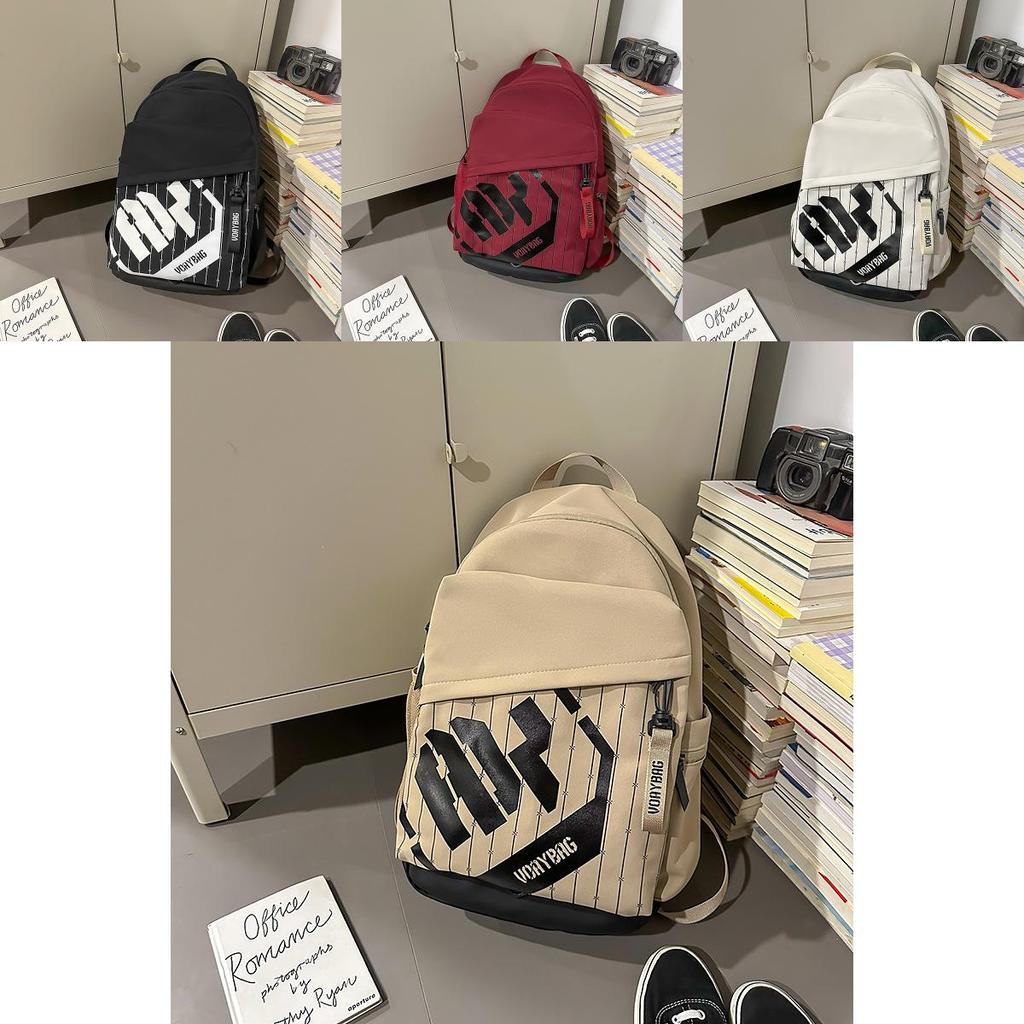 Japanese Style Large Capacity Nylon Daypack With Letter Pattern And Lightweight Design For Students
