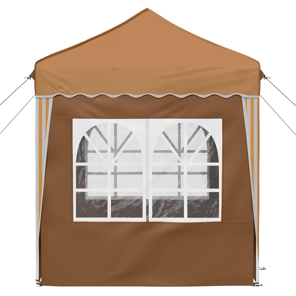 Pop Up Party Tent 195 X 195 X 245 Cm Beige Oxford Fabric