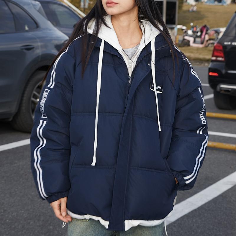 Fashion Winter Coats Woman Fake Two Pieces Parkas Casual Loose Thick Warm Lady Jackets Hooded Oversize Outerwears