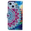 Pattern Printing Leather Wallet Phone Case for iPhone 15,Drop-proof Phone Stand Cover