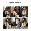 Canvas Bag Women's Niche Design One-shoulder Bucket Korean Style Ins Multi-function Backpack
