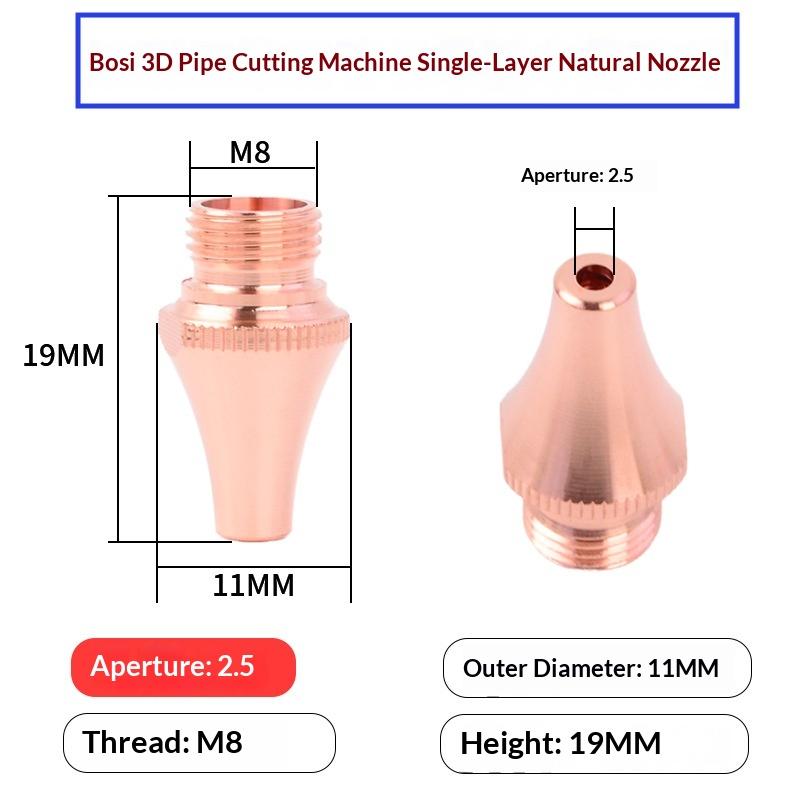 BOCI D11 H19 M8 Laser Cutting Nozzle 1.0-5.0mm Double Single Layer Reliable Part for Fast Sheet Cutting