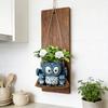 Květináč Modrá sova Pryskyřice Keramika Závěsný květináč s detailní texturou Odolný vůči povětrnostním vlivům Vnitřní Venkovní Dekorativní držák na rostliny