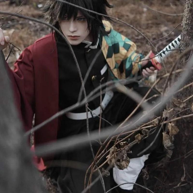 Kids / Adult Demon Slayer Kimetsu No Yaiba Cosplay Costumes Tomioka Giyuu Cosplay Top Pant Kimono Set Women Men Girls & Boys