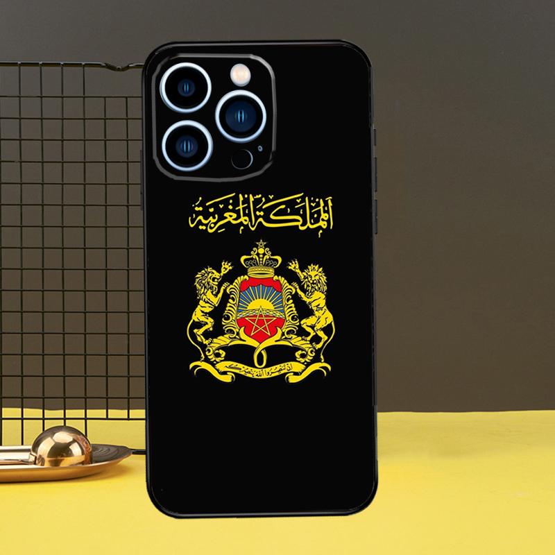 Morocco Flag Coat Of Arms Funda For iPhone 12 13 Mini 11 14 15 Pro Max XS X XR SE 2020 7 8 14 15 Plus Phone Case