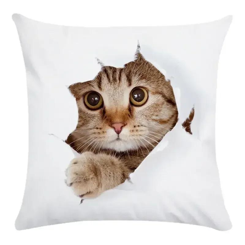Home Decor Animal Cute Cat Print Pillow Cover Cushion Cover Living Room Accessories