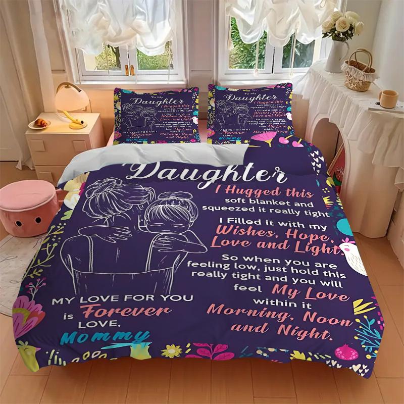 3pcs Hug of Wishes Quilt Cover Set (1 Quilt Cover + 2 Pillowcases Without Pillow Core)