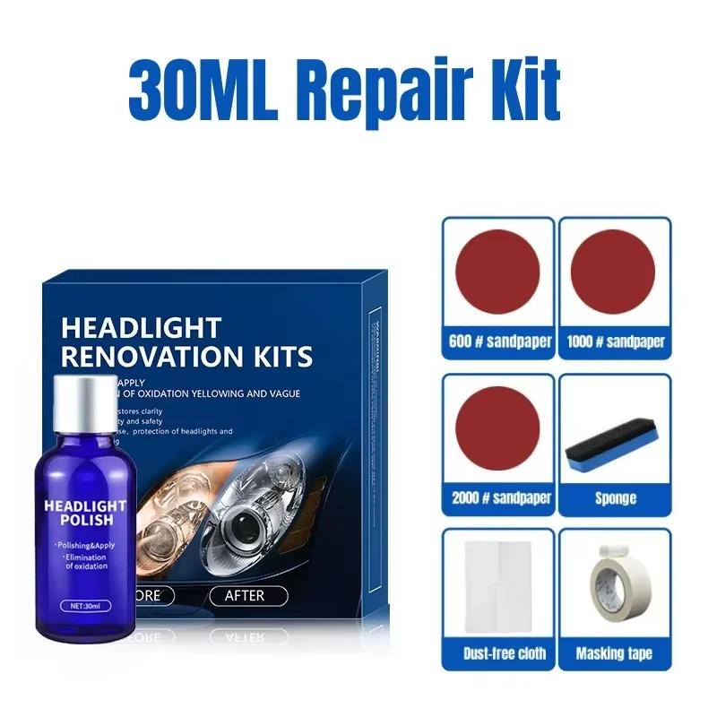 Car Headlights Liquid Repair Agent Glass Polishing Anti-scratch and Maintenance Liquid Kit Any Car Universal Refurbish Agent