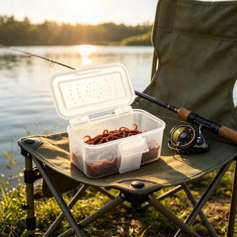 Portable Live Baits Container Hanging Waist Baits Storage Box Baits Holder Fishing Tackle Box Fishing Accessories