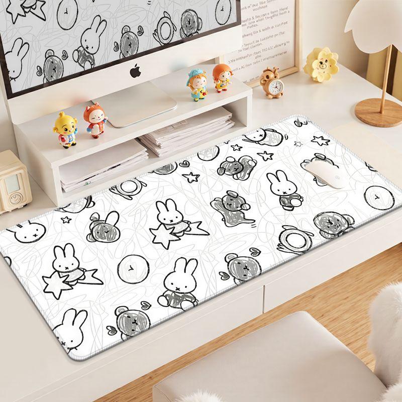 New Arrival Miffy Mouse Pad Cute Cartoon Rabbit Desk Mat Aesthetic Kawaii Computer Accessories for Dorm Bedroom Office Decor