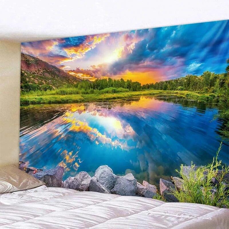 Large Tapestry Nature Landscape Forest Wall Hanging Room Decoration Bohemian Bedroom Living Room Wall Decoration