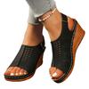 Large Size Wedge Sandals Women's Summer New Hollow Velcro Sandals