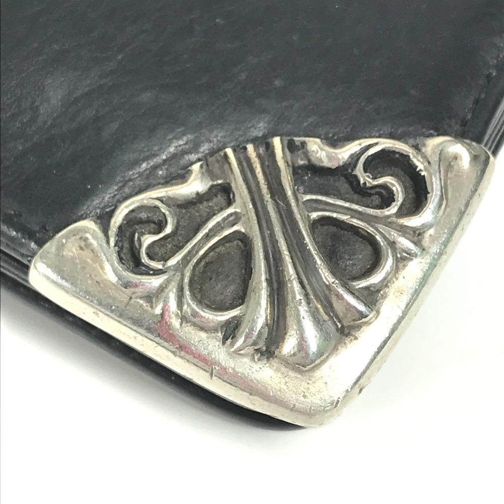 CHROME HEARTS Single Fold LNG SNGL FLD TIPS 2-fold Long Wallet Black/Silver
