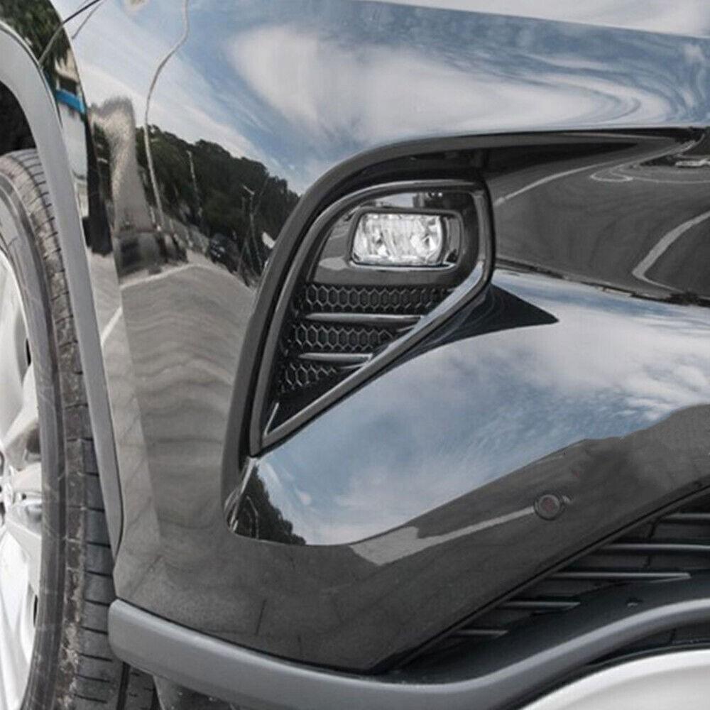 For Toyota Highlander -23 Bright Black ABS Front Bumper Fog Light Cover Trim