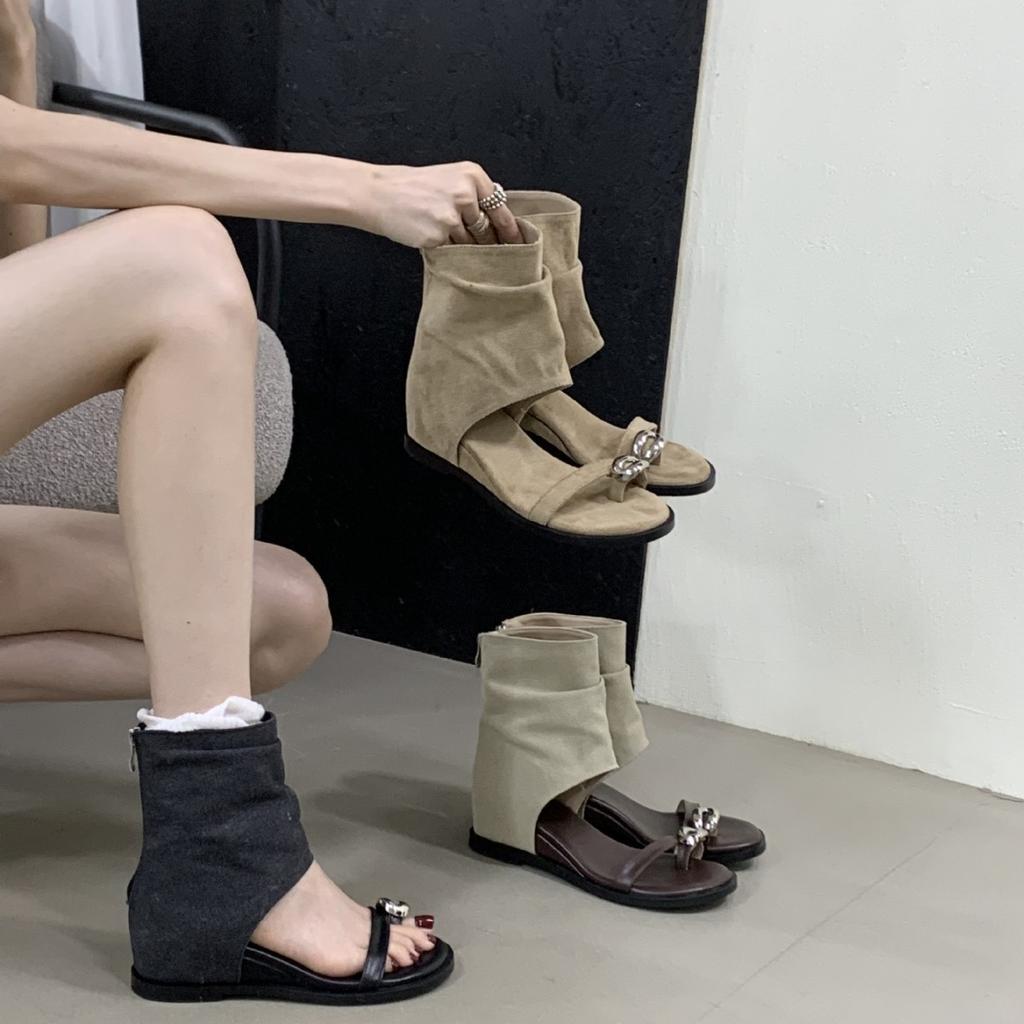 Sandals RomanStyle Toe PostCool Boots Casual Fashion RhinestoneToe LoopShaftBoots SummerInner6 C M