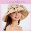 Summer Wide Brim Cotton Polyester Sun Hat For Women With Adjustable Ribbon And Bow