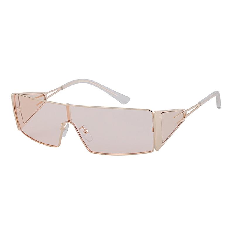 

Y2K Big Frame Rectangle One Piece Sunglasses Women For Men Luxury Brand Designer Vintage Glasses Popular Metal Punk Shades