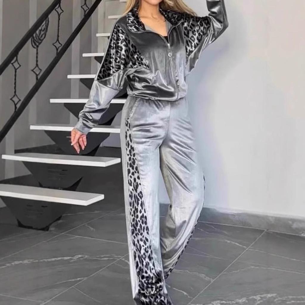 Zweiteilige Sets Damen Hosen-Set Passende Sets Kurzarm Y2k Streetwear Oberteile Tasche Lange Hosen Lässig Locker Hohe Taille Sommer