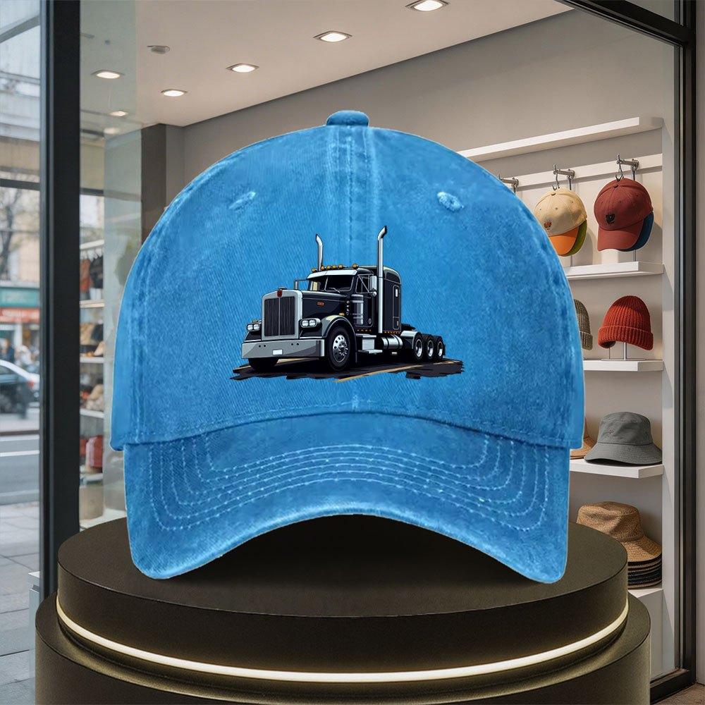An Outdoor Casual Trendy Baseball Cap a Sporty Fashionable Snapback Hat with an American HeavyDuty Truck Pattern Unisex Suit