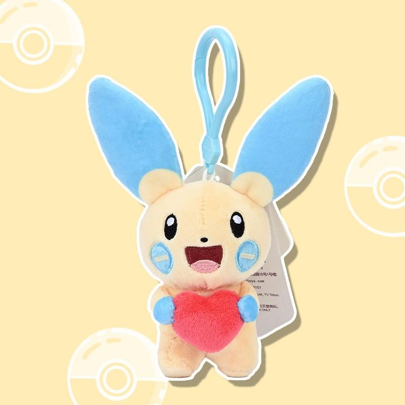 Kawaii Anime Plush Keychain Pikachu Eevee Mew Squirtle Bulbasaur Soft Stuffed Toy Bag Charm Pendant Kids Birthday Gift