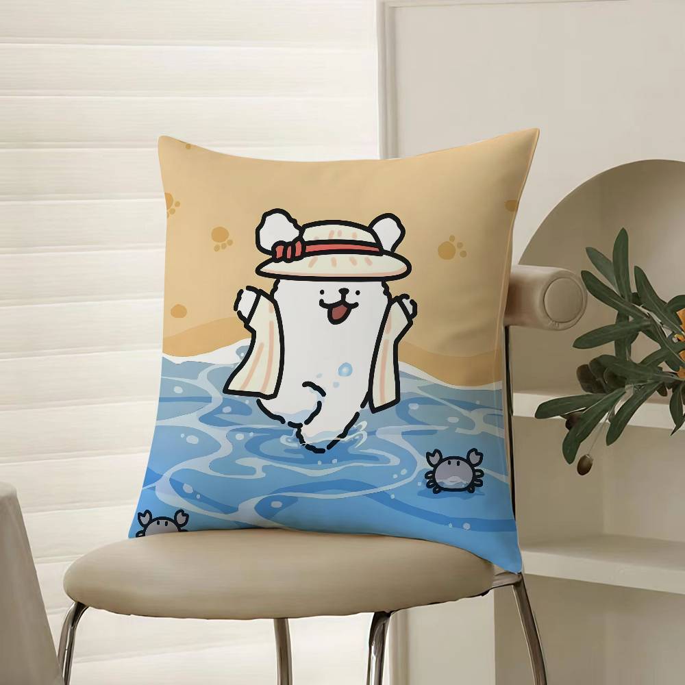 

moonlab studio Art Cartoon Cute Dog Pillow Case Comfort Sofa Bed Silky elegant Invisible zipper Decorative cushion cover 12x12Inch