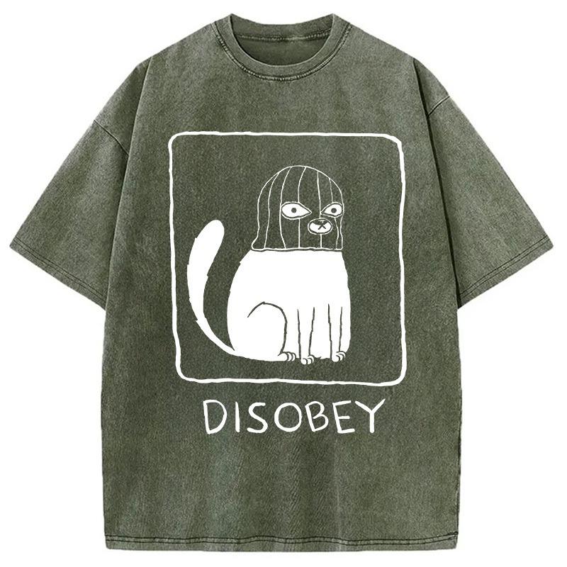 Herren Sommer Baumwolle Gewaschen Säure T-Shirt Lässig Locker Lustige Katze Bedruckt Harajuku Hiphop Koreanische Tuniken Mode Oberteile Schick