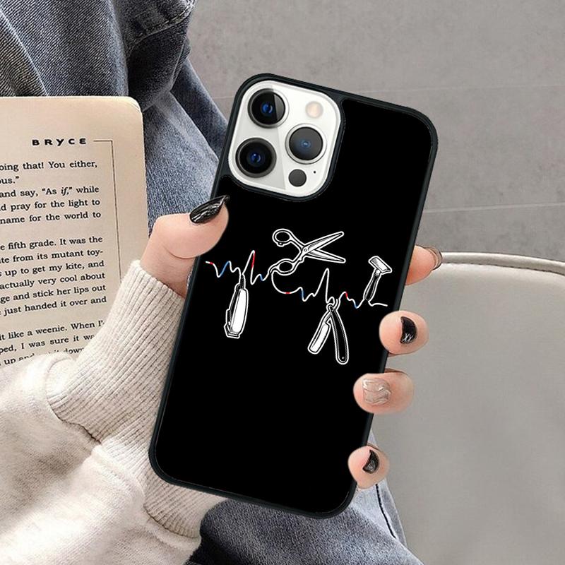 Barber Pole Scissor Phone Case for iPhone 17 Air 16 16e 15 Plus for Apple 13 11 12 14 Pro Max Cover coque Shell