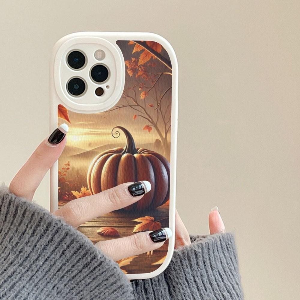 Pumpkin Happy Fall Autumn Phone Case Hard Leather For IPhone 16 15 14 13 12 Mini 11 14 Pro Max Xs X Xr 7 8 Plus Fundas