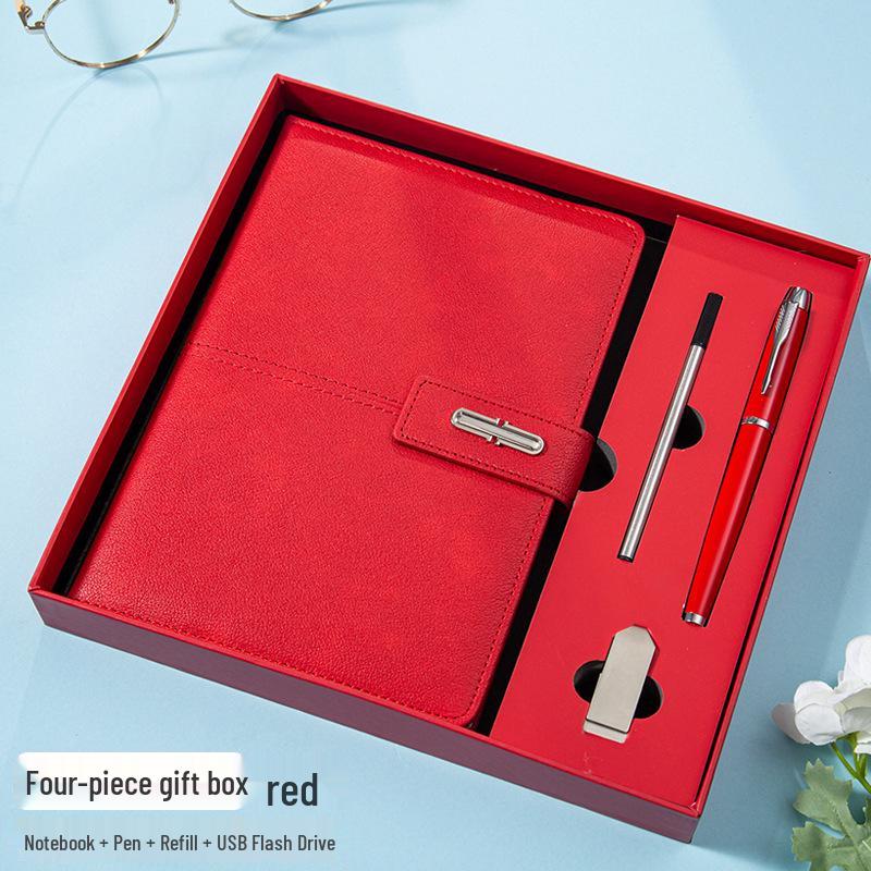 A5 PU Leather Magnetic Buckle Business Notebook Gift Set