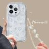 Blumen-Handyhülle für Motorola Moto G84 Edge 50 Pro Fusion Ultra G14 G24 G34 G22 G15 E13 Hülle mit Blumen-Handgelenkband Lanyard