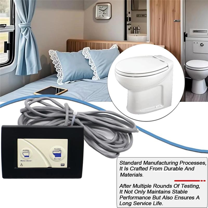 A16P-RV For Tecma RV Toilet Silence Plus 36387 Bathroom Switch Panel Frame Two-Button Control Panel With Wiring Harness