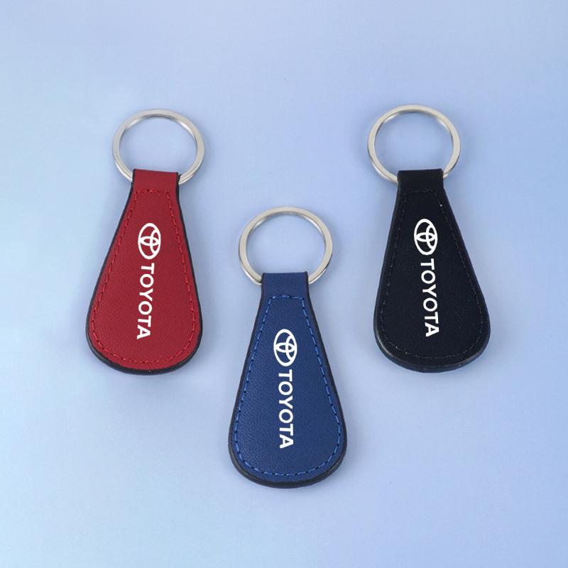 PU Leather Car Keychain Key Rings For Toyota Hilux Aygo Yaris Ractis Corolla Camry Rav4 Cruiser CHR Auto Pendant Accessories