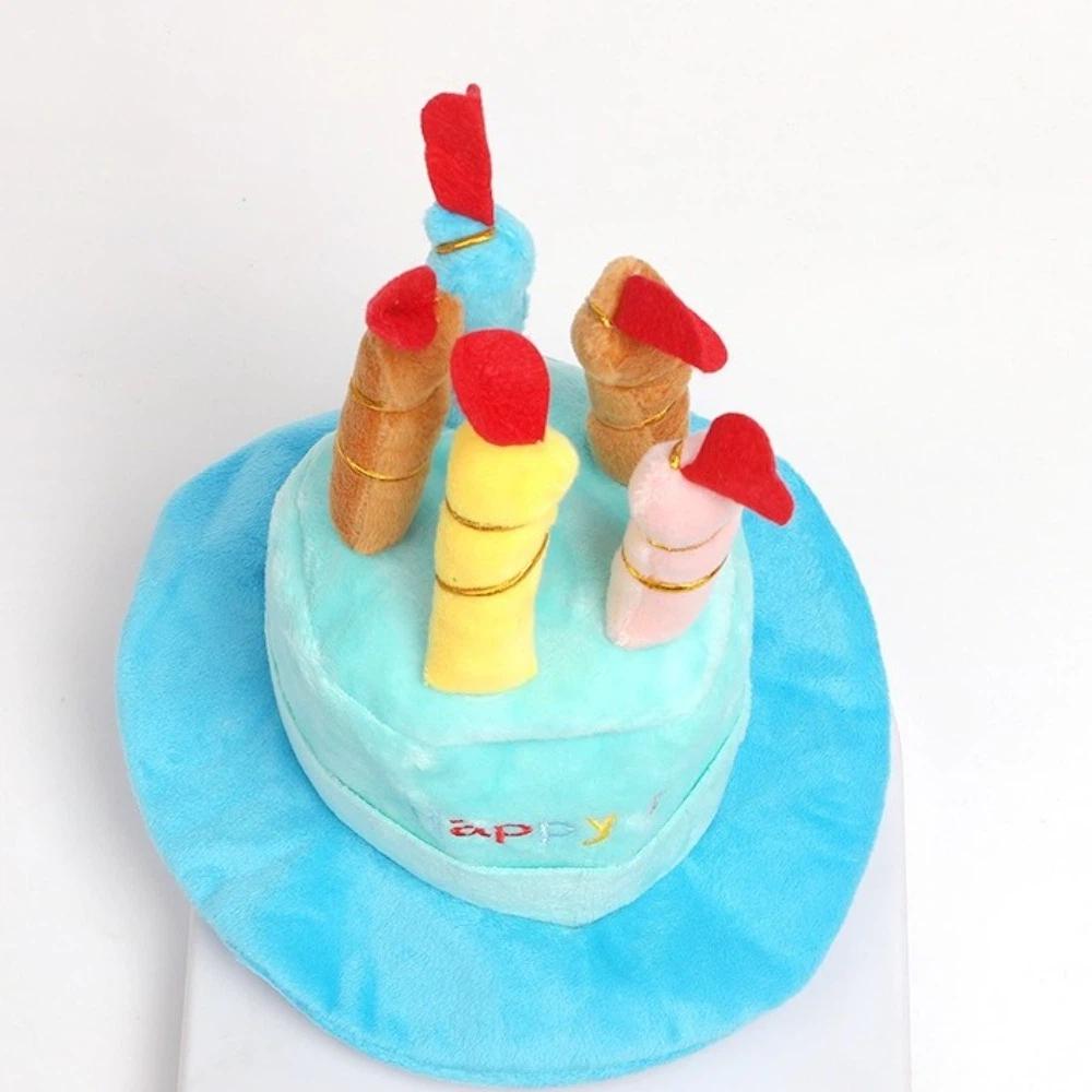 Birthday Theme Birthday Cake Hat Cake Shape Pet Headwear Cap New Puppy Kitten Hat Party Decor