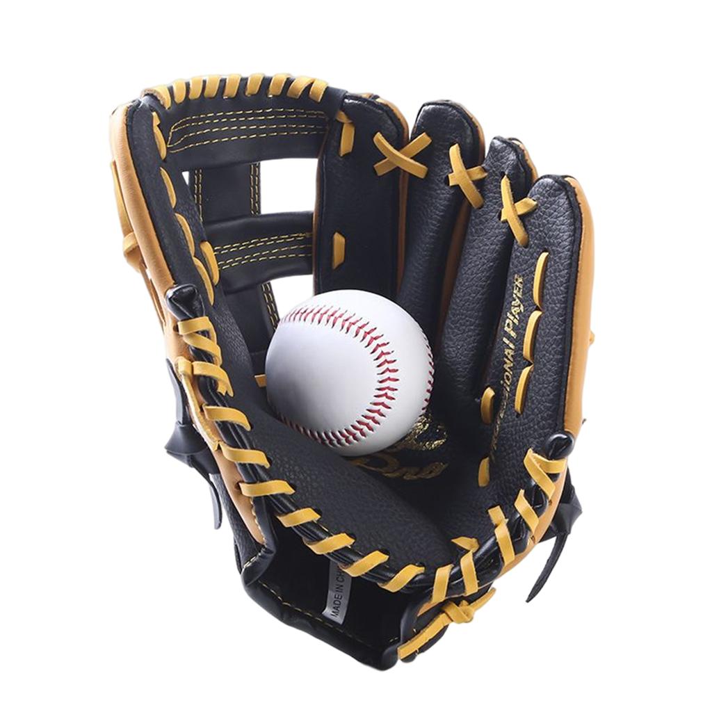Genuine Leather Baseball Glove For Youth Kids Batting Mitt Both Hands Softball Glove