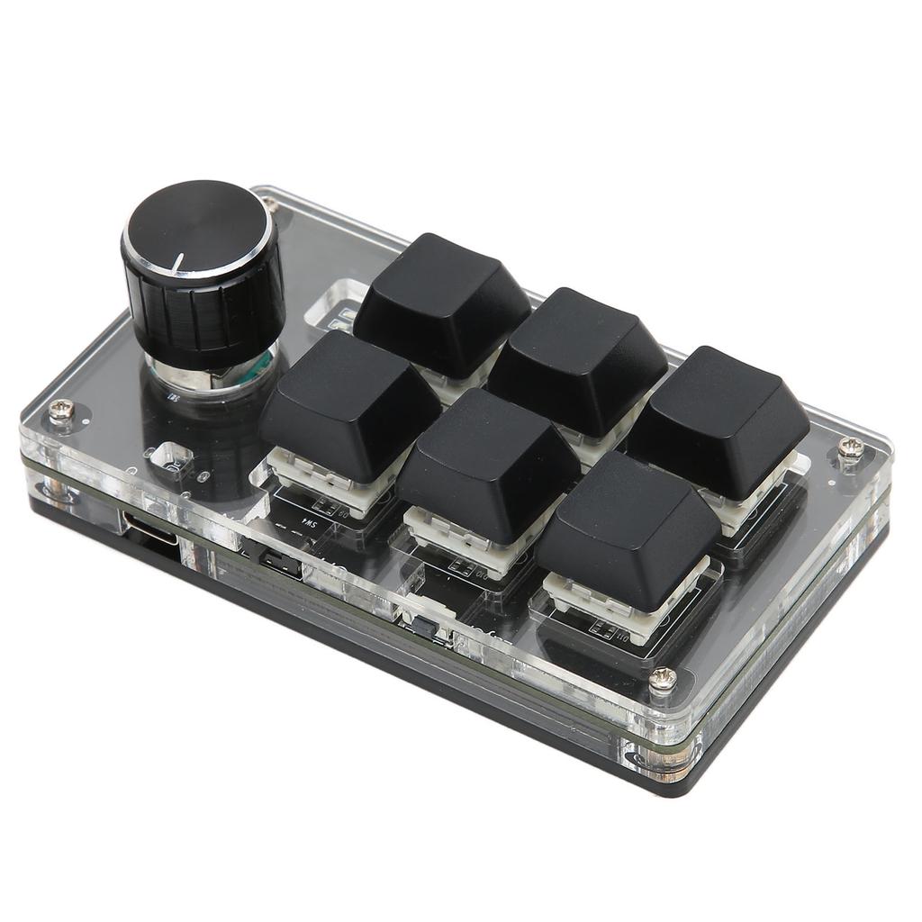 Mechanical Gaming Keypad 6 Keys 1 Knob Small USB Wireless Dual Mode OSU Keypad DIY Programmable Keyboard