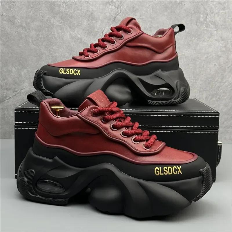 Modedesigner-Stil Herrenschuhe Herbst Winter Bequeme Herren Dick Plateau Sneakers Mode Freizeitschuhe Sportschuhe Tenis