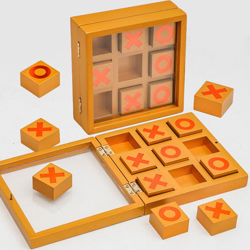 XO Tic Tac Toe Casual Puzzle Game - Wooden Tabletop Toy