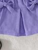 Girls' Bubble Sleeve Top & Bow Skirt 2Pcs Outfit