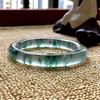 Ice-Clear Natural Jadeite Bangle - Floating Flower Design, Myanmar Jade, Women's Gift Style