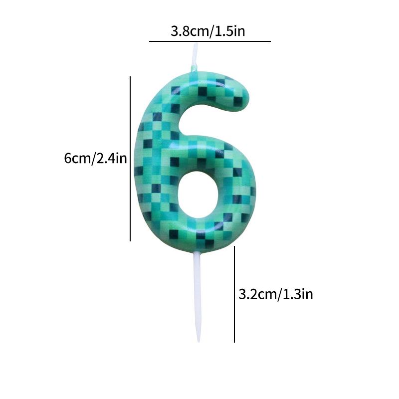 0-9 Number Candle Creative Birthday Cake Topper World Pixel Cake Candles Digital Children Baby Shower Digital Cake Decoration