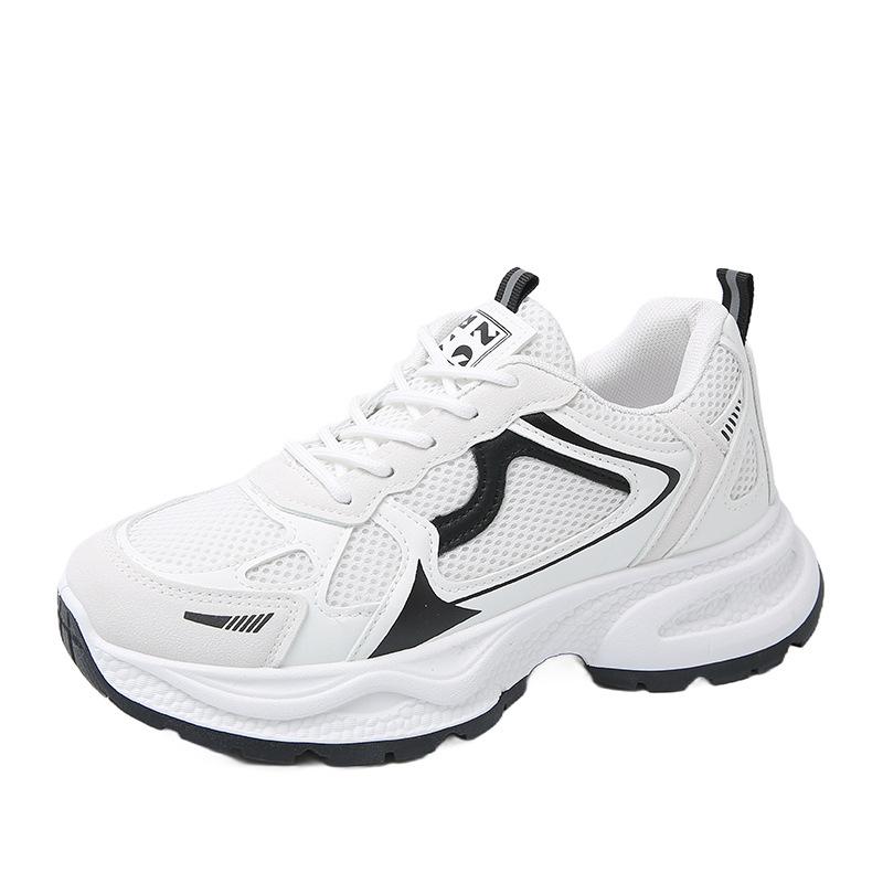 

Spring new mesh breathable versatile muffin bottom ultra-light running shoes students lightweight sports dad shoes women 41