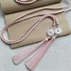 Vintage Handwoven Hanfu Waist Tie Belt Chinese Style Traditional Ping An Pendant Waist Rope Braided Waist Sash for Men Women