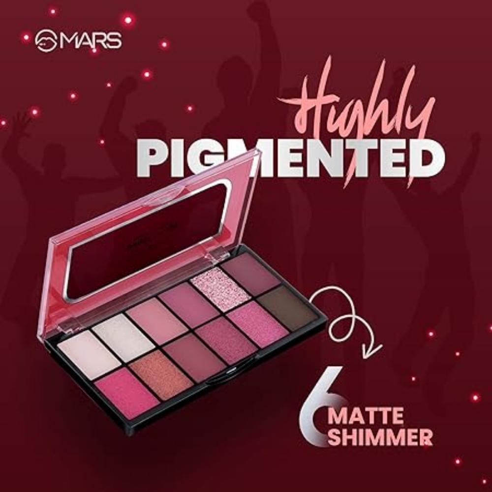 12 Nuancen Dance of Joy Lidschattenpalette | Hochpigmentiert und gut verblendbar | Mehrfarbig | Mattes und schimmerndes Finish (13,2 g)