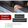 Damwot 4PCS Car Door Sill Protector, Black Carbon Fiber Car Door Threshold Protection, Door Edge Protection Decorate Anti-Scratch Sticker, Car