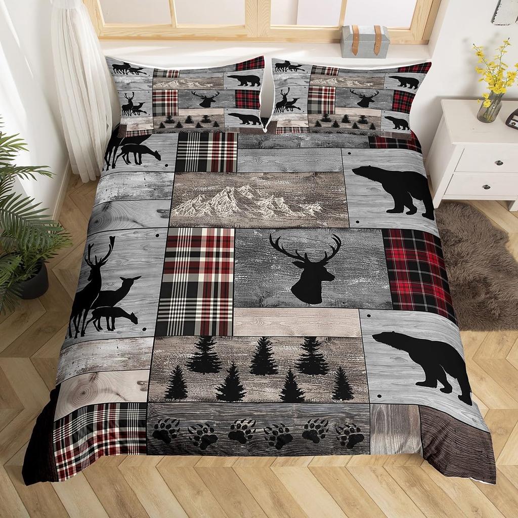 Cool Deer Bedding Collections King Queen Size Comforter Collections For Boys Kids Comforter Collections With 1 Comforter 2Pillowcases Room Decor
