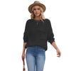 Winter Hot Sale Solid Color Chic Pocket Decorative Crew Neck Women's Bottom Knitted Sweater Pullover Sweater
