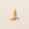Colorful Enamel Retro Pendant with Cowboy Boots, Horseshoe, and Cross Charms in 18K Gold Copper