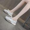 Dexun shoes shallow mouth shoes women's 2025 summer new Internet celebrity explosion casual fashion versatile platform sports white shoes