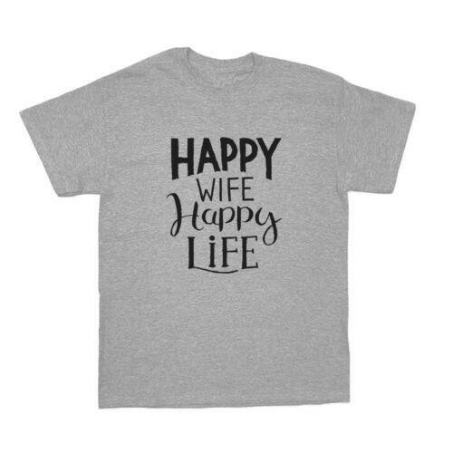 Happy Wife Happy Life - T-Shirt - Funny Husband Quote S разноцветный