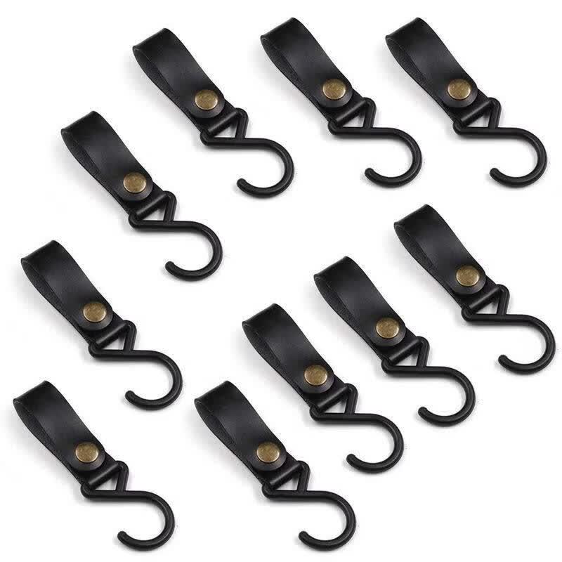 Suli Portable S-Shaped Leather Outdoor Utility Hooks